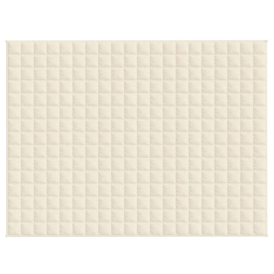 Vidaxl verzwaringsdeken 152x203 cm 11 kg stof lichtcrèmekleurig