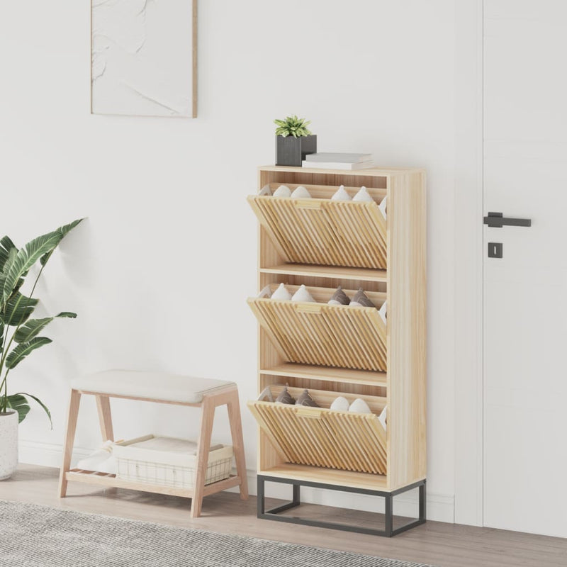 Afbeelding laden in galerijviewer, Vidaxl schoenenkast 52x25x120 cm bewerkt hout
