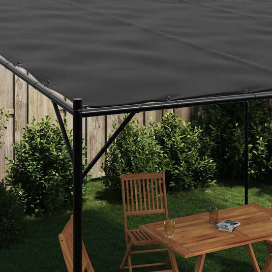 Vidaxl prieel 4x4 m 180 g m² stof en staal antracietkleurig