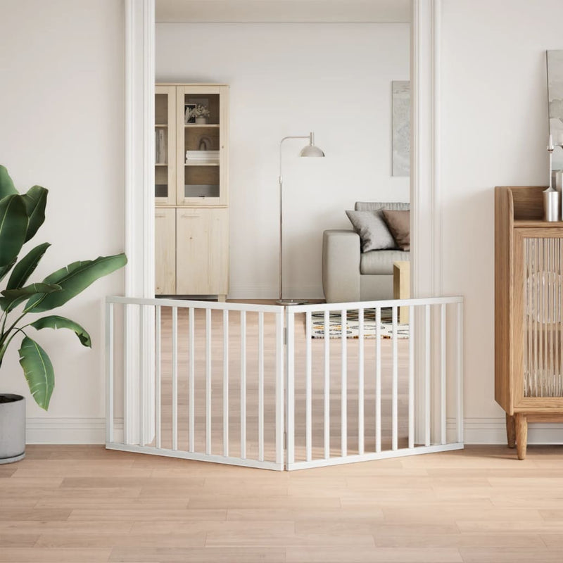 Load image into Gallery viewer, Vidaxl hondenhek opvouwbaar 2 panelen wit 160 cm populierenhout
