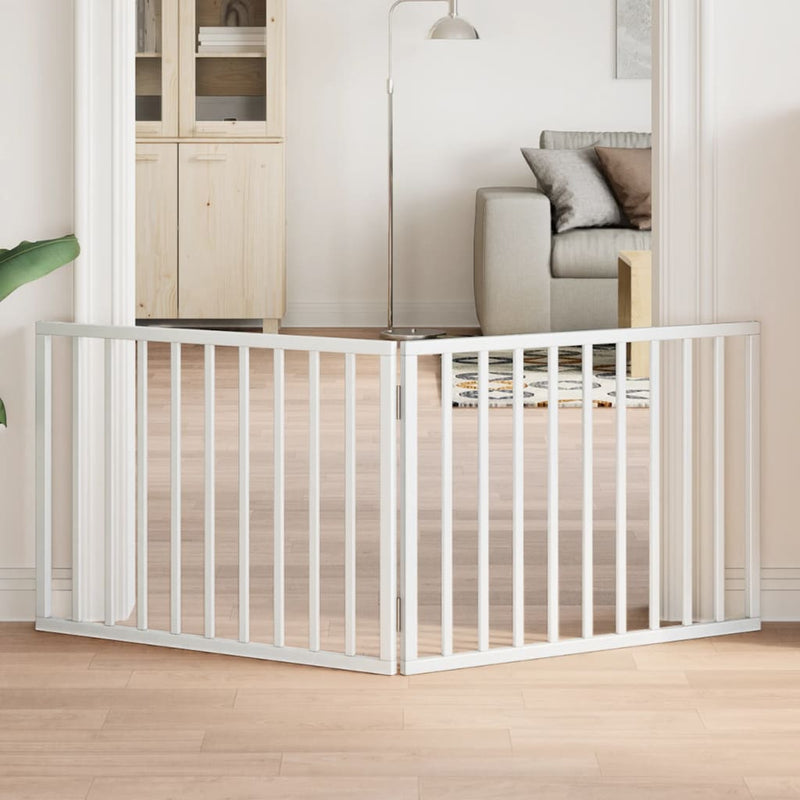 Load image into Gallery viewer, Vidaxl hondenhek opvouwbaar 2 panelen wit 160 cm populierenhout
