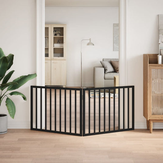 Vidaxl hondenhek opvouwbaar 2 panelen zwart 160 cm populierenhout