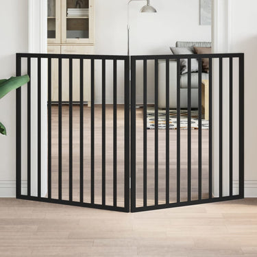 Vidaxl hondenhek opvouwbaar 2 panelen zwart 160 cm populierenhout