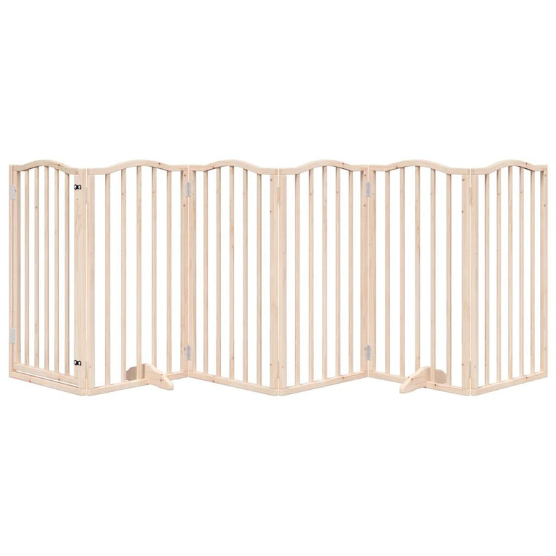 Load image into Gallery viewer, Vidaxl hondenhek met deur opvouwbaar 6 panelen 300 cm populierenhout
