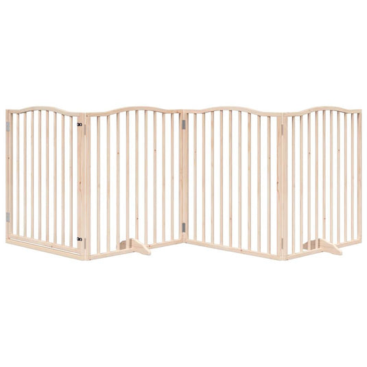 Vidaxl hondenhek inklapbaar met deur 4 panelen 320 cm populierenhout