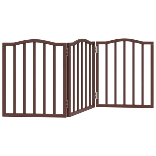 Vidaxl hondenhek inklapbaar 3 panelen 150 cm populierenhout bruin eik