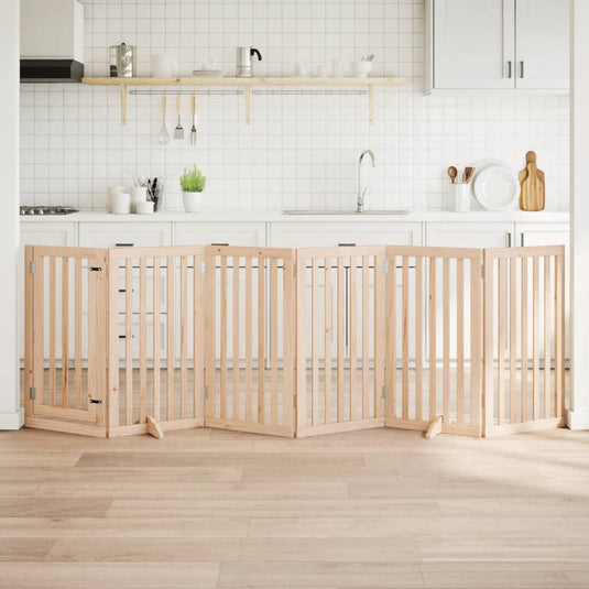 Vidaxl hondenhek met deur opvouwbaar 6 panelen 300 cm populierenhout