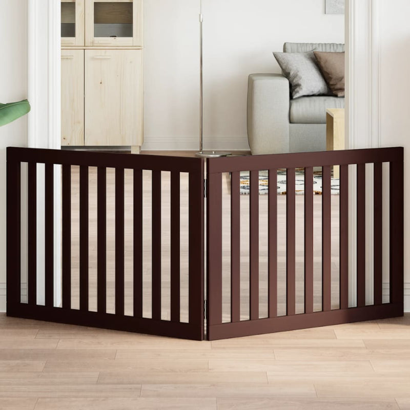 Load image into Gallery viewer, Vidaxl hondenhek inklapbaar 2 panelen 160 cm populierenhout bruin
