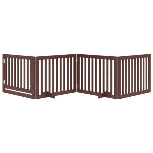 Vidaxl hondenhek inklapbaar 4 panelen 320 cm populierenhout bruin