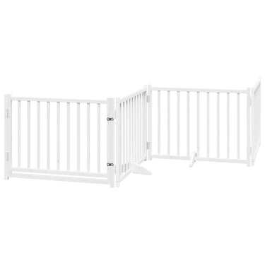Vidaxl hondenhek inklapbaar 4 panelen 320 cm massief vurenhout wit