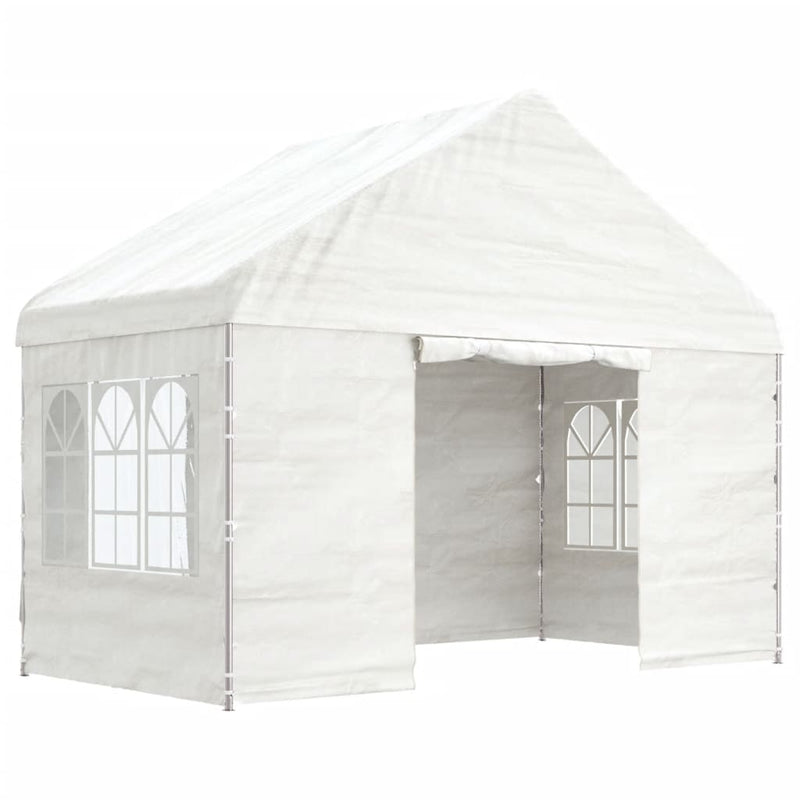 Load image into Gallery viewer, Vidaxl prieel met dak 4,08x2,23x3,22 m polyetheen wit
