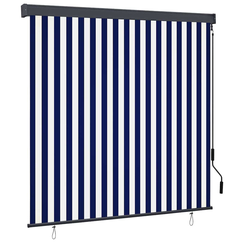 Afbeelding laden in galerijviewer, Vidaxl rolgordijn blauw en wit 180 x 250 cm stof en aluminium
