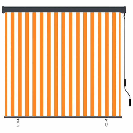 Vidaxl rolgordijn wit en oranje 180 x 250 cm stof en aluminium