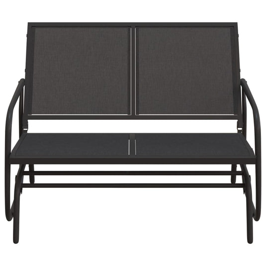 Vidaxl schuifbank tuin 120,5x76x86,5 cm textielfolie en staal zwart