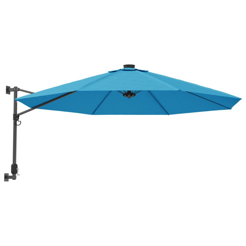 Load image into Gallery viewer, Vidaxl wandparasol met leds 290 cm zeeblauw
