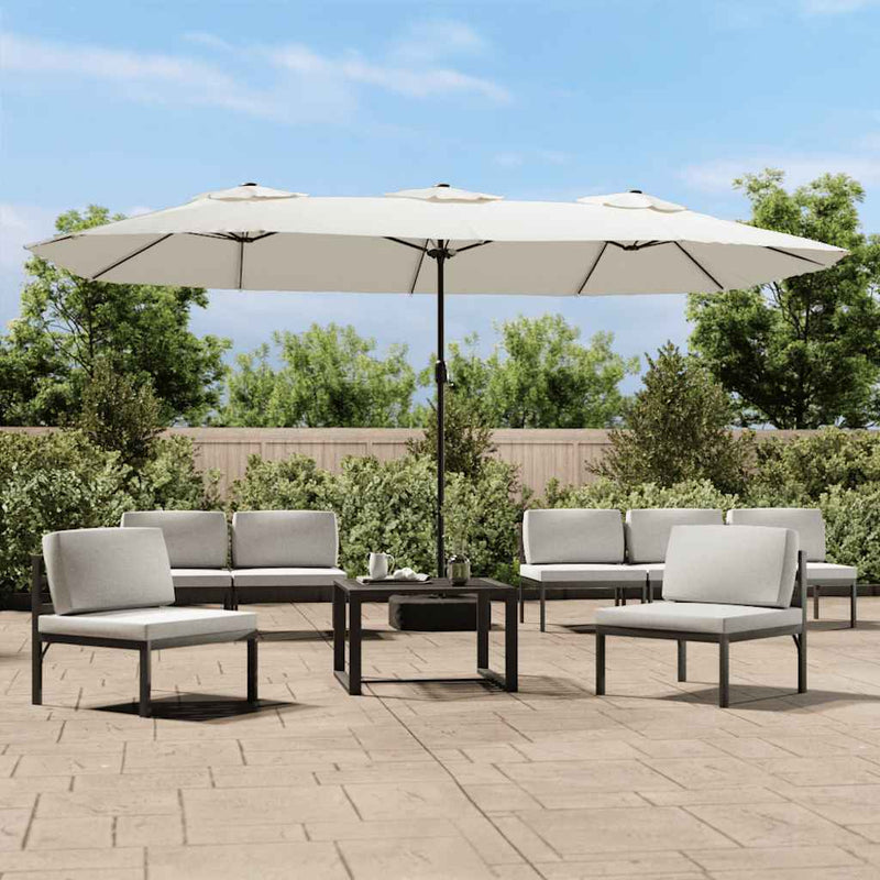 Load image into Gallery viewer, Vidaxl parasol dubbel 449x265 cm zandwit
