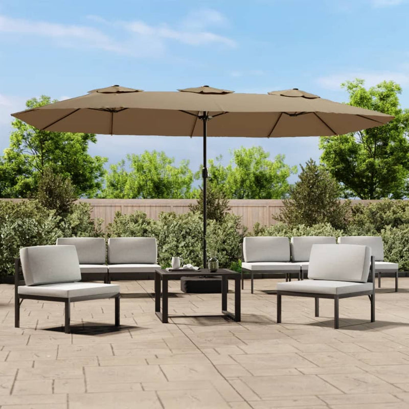 Load image into Gallery viewer, VidaXL Parasol dubbel 449x245 cm taupe
