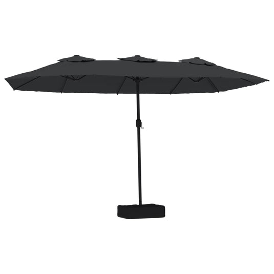 VidaXL Parasol dubbel dak 449x245 cm zwart