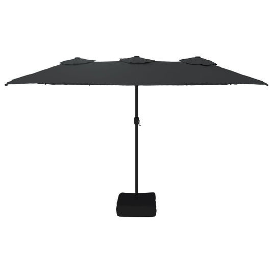 VidaXL Parasol dubbel dak 449x245 cm zwart