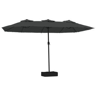 Vidaxl parasol dubbel dak met led 449x265 cm antracietkleurig