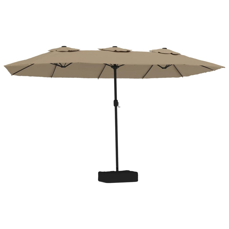 Load image into Gallery viewer, Vidaxl parasol dubbel dak met led 449x245 cm taupe
