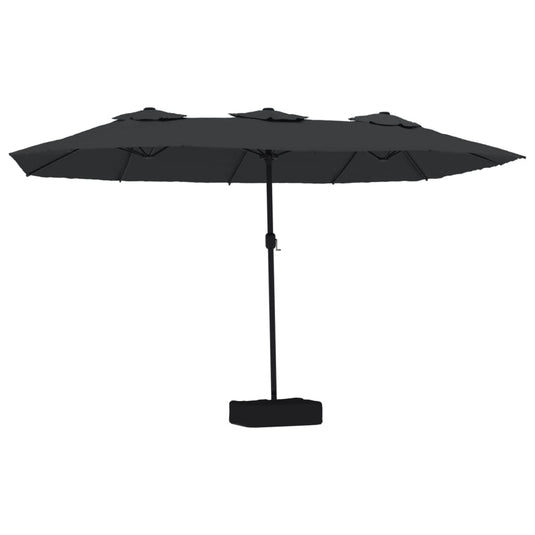 VidaXL Parasol dubbel dak met LED 449x245 cm zwart