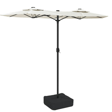 Vidaxl parasol dubbel dak 316x145 cm zandwit