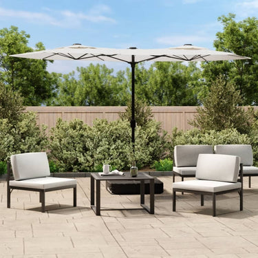 Vidaxl parasol dubbel dak 316x145 cm zandwit