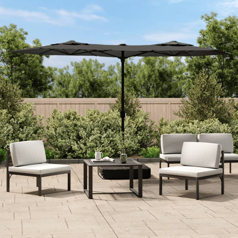 Load image into Gallery viewer, Vidaxl parasol dubbel dak 316x145 cm antracietkleurig
