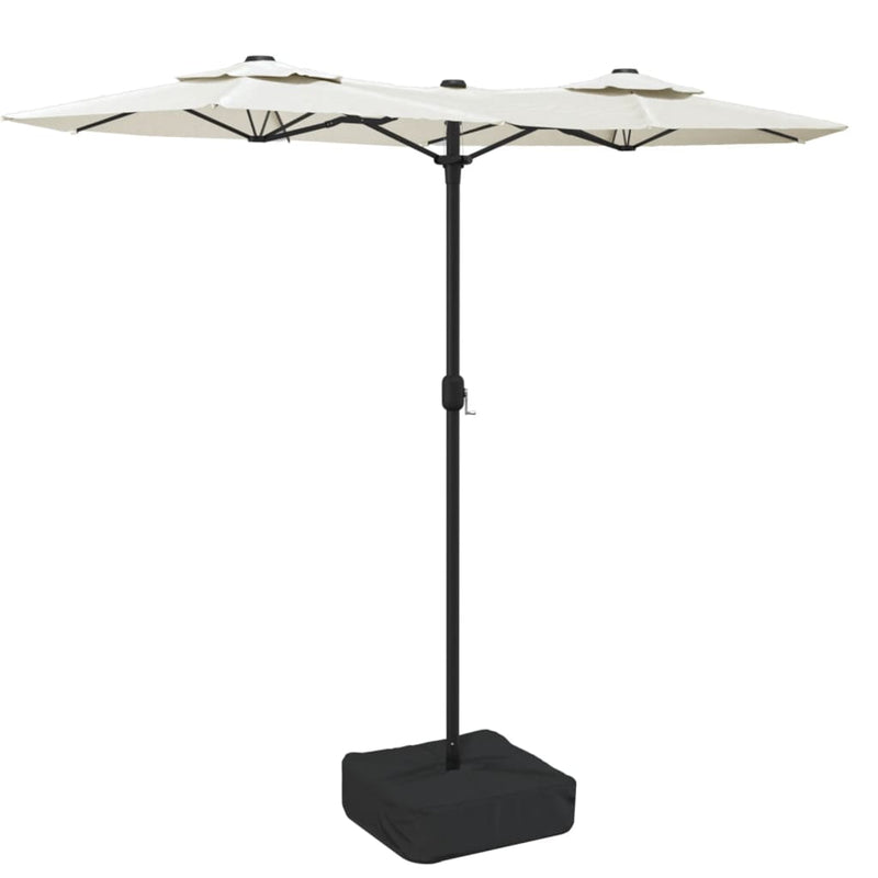 Load image into Gallery viewer, Vidaxl parasol dubbel dak met led 316x240 cm zandwit
