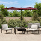 Vidaxl parasol dubbel dak met led 316x145 cm bordeauxrood