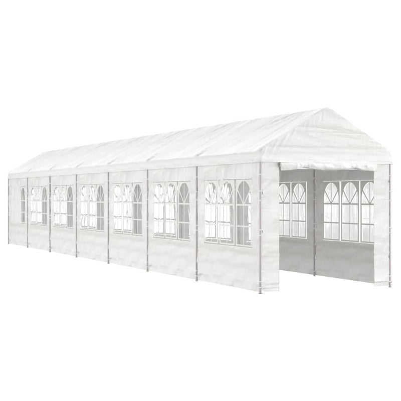 Load image into Gallery viewer, VidaXL Prieel met dak 15,61x2,28x2,69 m polyetheen wit

