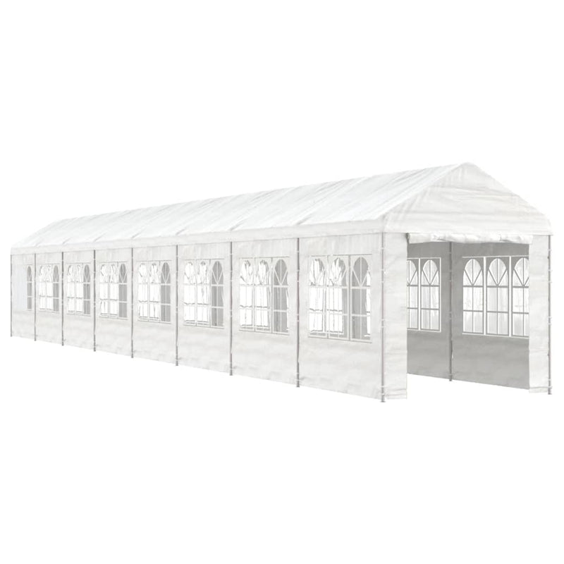 Load image into Gallery viewer, VidaXL Prieel met dak 17,84x2,28x2,69 m polyetheen wit
