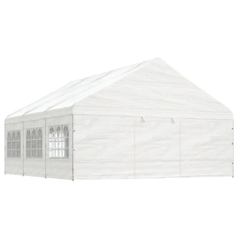 Load image into Gallery viewer, VidaXL Prieel met dak 6,69x5,88x3,75 m polyetheen wit
