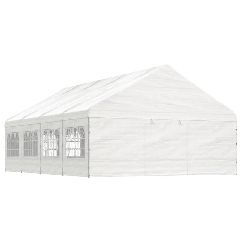 Load image into Gallery viewer, VidaXL Prieel met dak 8,92x5,88x3,75 m polyetheen wit
