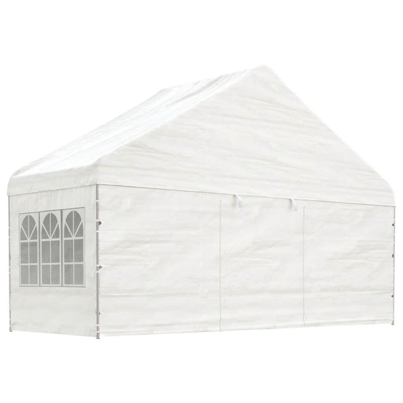 Load image into Gallery viewer, VidaXL Prieel met dak 8,92x5,88x3,75 m polyetheen wit
