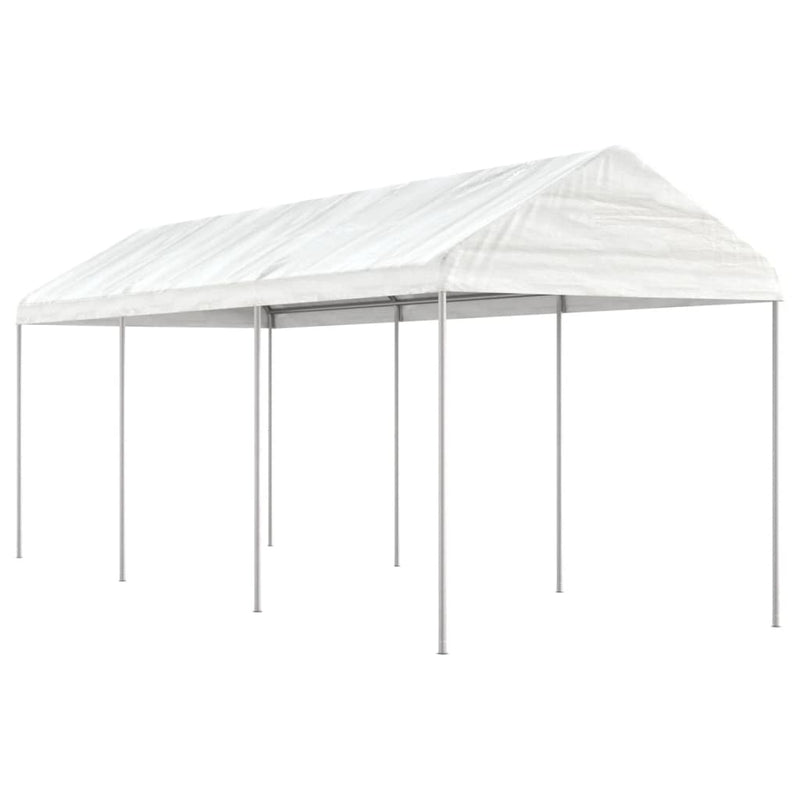 Load image into Gallery viewer, VidaXL Prieel met dak 6,69x2,28x2,69 m polyetheen wit
