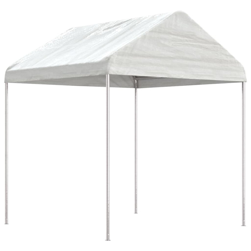 Load image into Gallery viewer, VidaXL Prieel met dak 13,38x2,28x2,69 m polyetheen wit
