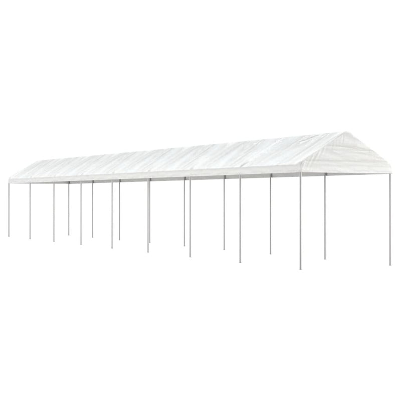 Load image into Gallery viewer, VidaXL Prieel met dak 17,84x2,28x2,69 m polyetheen wit
