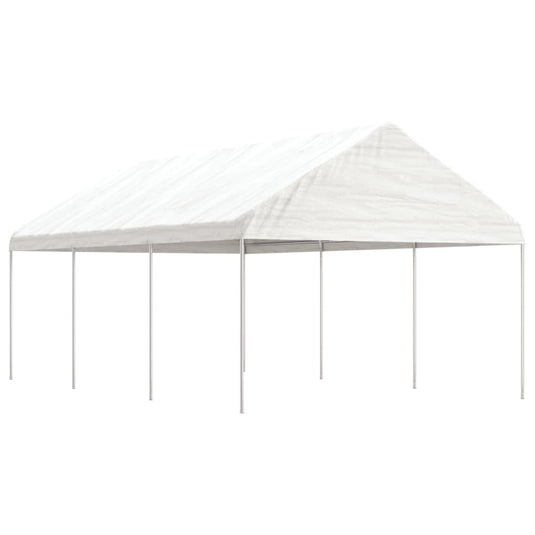 VidaXL Prieel met dak 6,69x4,08x3,22 m polyetheen wit