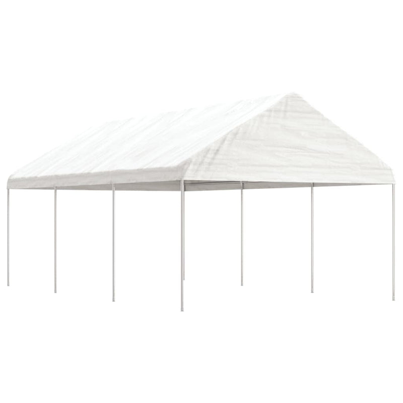 Load image into Gallery viewer, VidaXL Prieel met dak 6,69x4,08x3,22 m polyetheen wit
