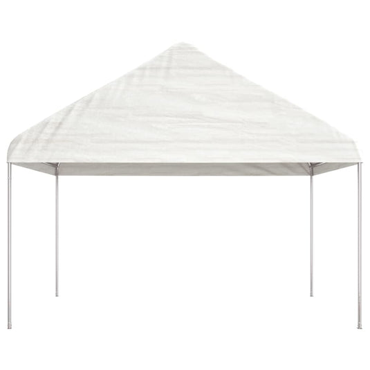 VidaXL Prieel met dak 6,69x4,08x3,22 m polyetheen wit