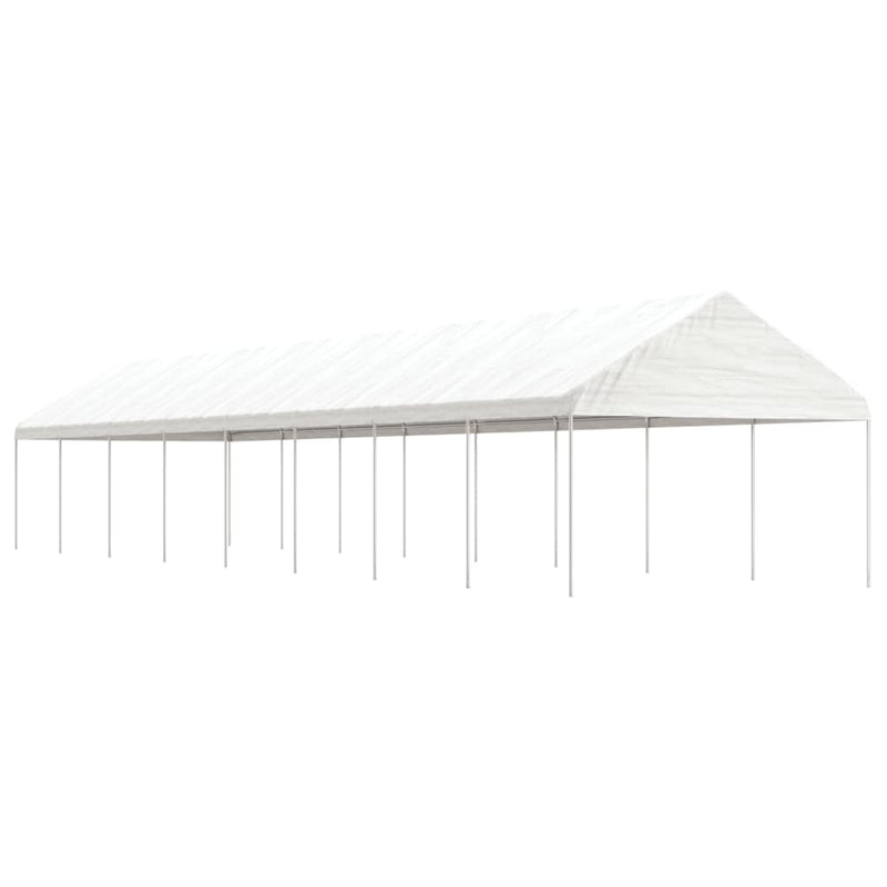 Load image into Gallery viewer, VidaXL Prieel met dak 17,84x4,08x3,22 m polyetheen wit
