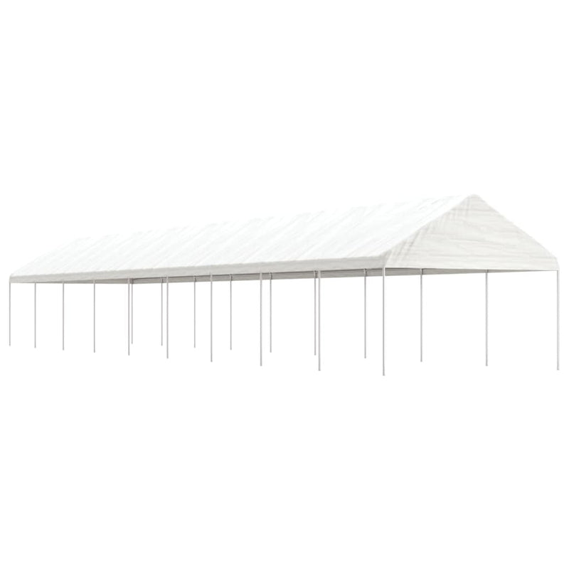Load image into Gallery viewer, VidaXL Prieel met dak 20,07x4,08x3,22 m polyetheen wit
