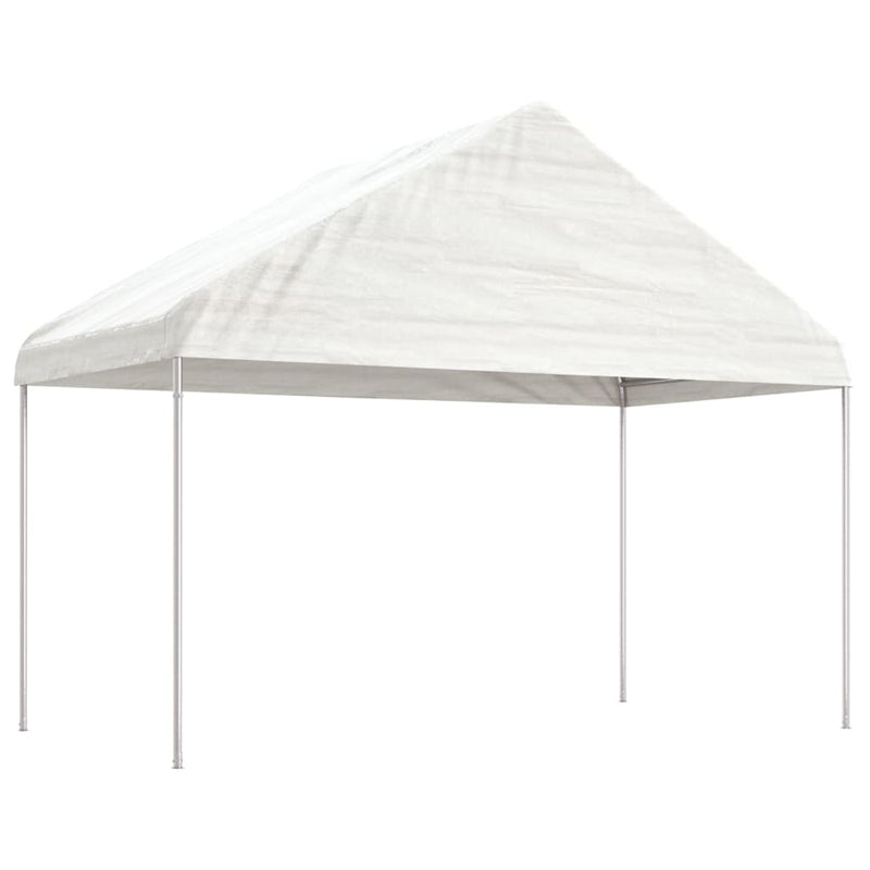 Load image into Gallery viewer, VidaXL Prieel met dak 20,07x4,08x3,22 m polyetheen wit
