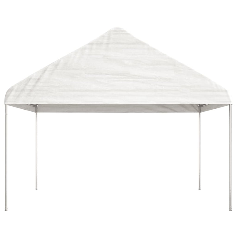 Load image into Gallery viewer, VidaXL Prieel met dak 20,07x4,08x3,22 m polyetheen wit
