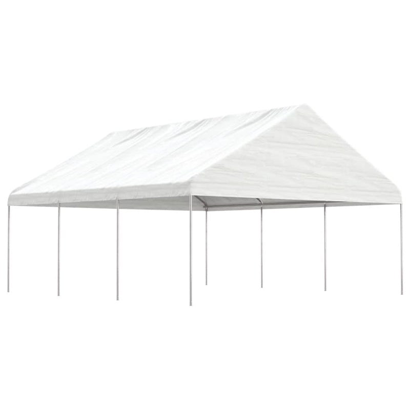 Load image into Gallery viewer, VidaXL Prieel met dak 6,69x5,88x3,75 m polyetheen wit
