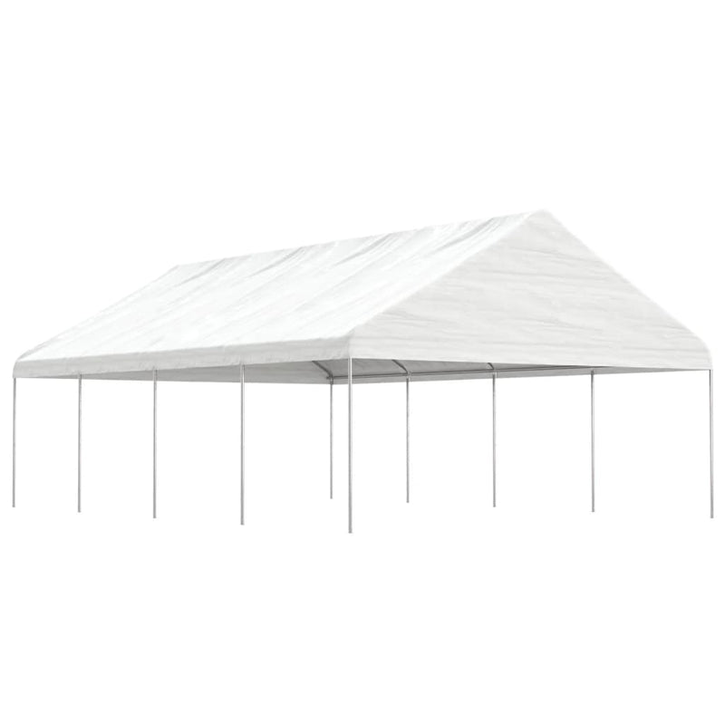 Load image into Gallery viewer, VidaXL Prieel met dak 8,92x5,88x3,75 m polyetheen wit
