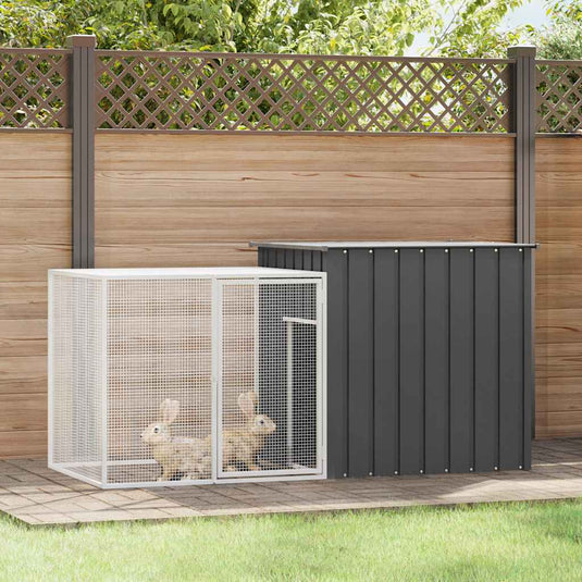 Vidaxl konijnenhok 200x91x100 cm gegalvaniseerd staal antracietkleurig
