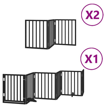 Vidaxl hondenhek inklapbaar 12 panelen 600 cm populierenhout zwart